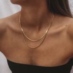 18K Goud Vergulde Herringbone Ketting voor Vrouwen